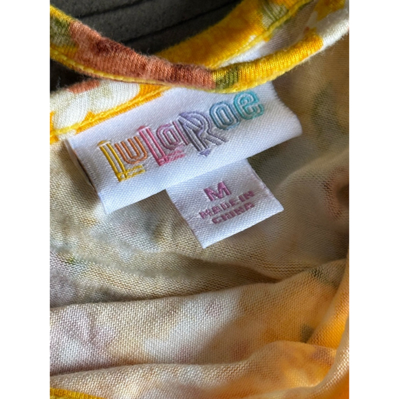 LuLaRoe Maxi Dress Size M Yellow Floral - Picture 5 of 6